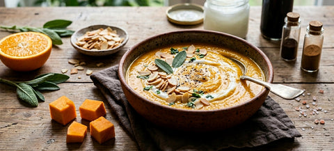 Krem z dyni z płatkami kasztana