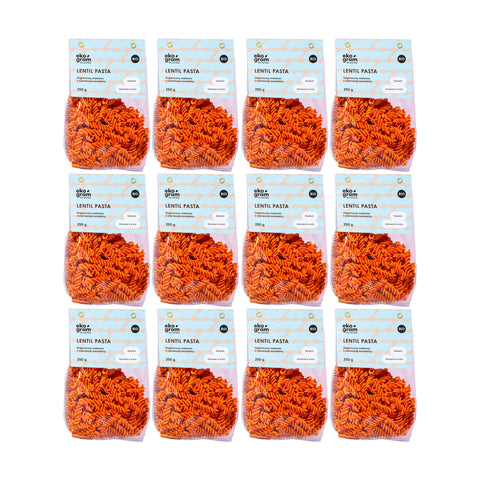 12szt Makaron z czerwonej soczewicy ekogram bio świderki 250g