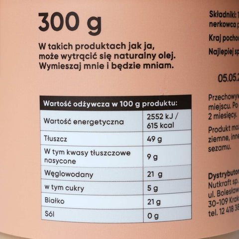 ekogram etykieta pasta orzechy nerkowca