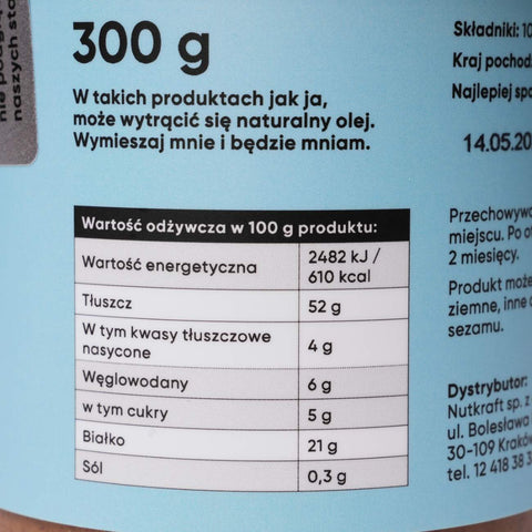 ekogram etykieta pasta z migdałów