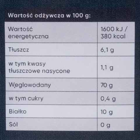 Mąka owsiana 500g - etykieta