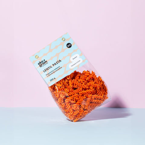 Makaron z czerwonej soczewicy ekogram bio świderki 250g