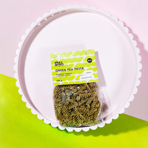 ekogram bio makaron z zielonego groszku świderki 250g