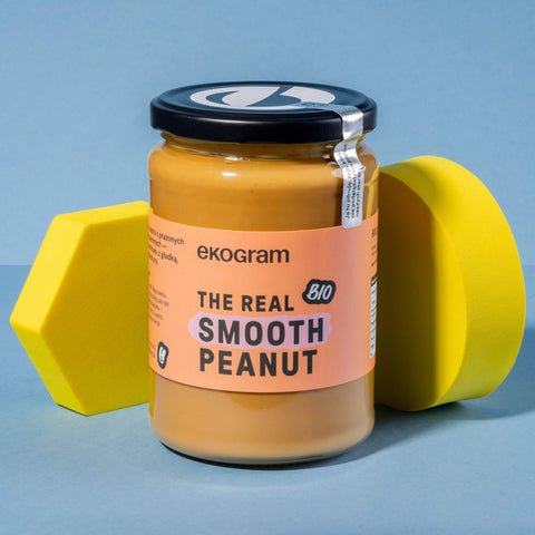 Masło orzechowe smooth - 600g - Słoik szklany - (BIO) - Ekogram