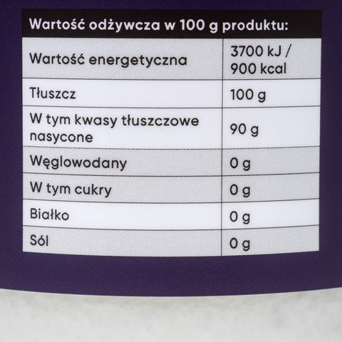 Olej Kokosowy Nierafinowany - Etykieta - Ekogram