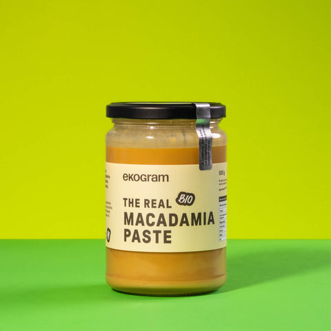 Pasta z Orzechów Makadamia BIO - 500g - 100% - Masło Makadamia - Słoik szklany - Ekogram