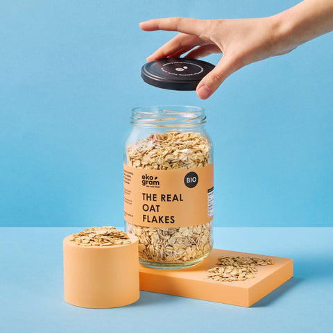 BIO Płatki Owsiane - Ekologiczne - słoik 400g - ekogram