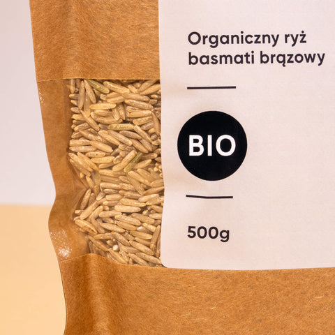 BIO Ryż Basmati - Brązowy - Ziarno - BIO - 500g