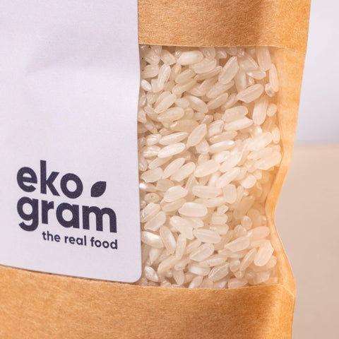 Ryż do sushi BIO Ekogram 500 g – torebka kraft, widok z prawej strony